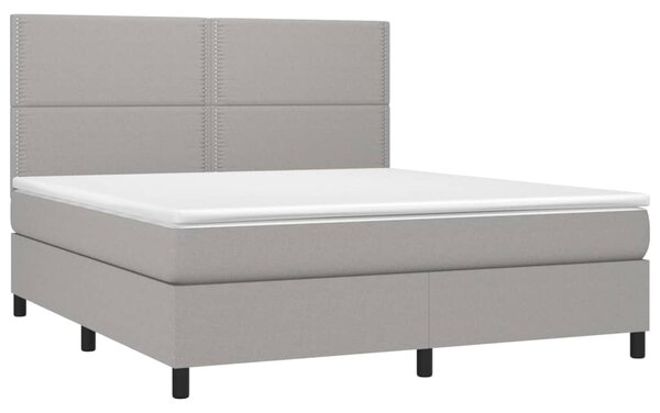 Box spring postel s matrací světle šedá 180 x 200 cm textil 3141713