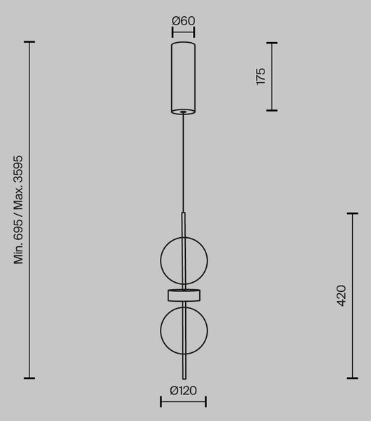 Závěsné svítidlo Double Moon 3000K 8W MOD478PL-L8B3K - MAYTONI