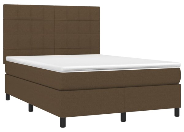 Box spring postel s matrací tmavě hnědá 140x190 cm textil 3141772