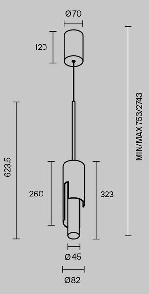 Závěsné svítidlo Maris 2700K 6W MOD499PL-L6GK - MAYTONI