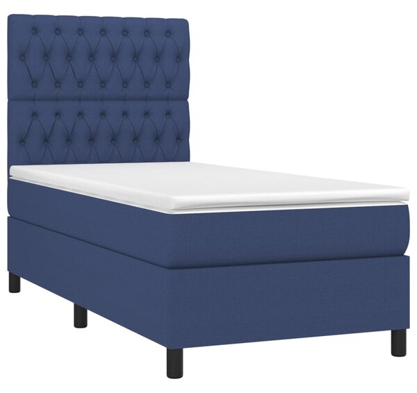 Box spring postel s matrací modrá 90x190 cm textil 3141983