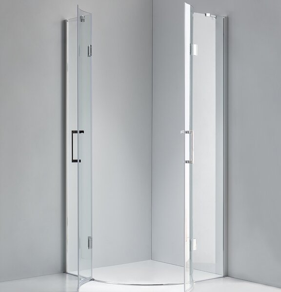 BPS-koupelny Čtvrtkruhový sprchový kout KZ92A 80x80 chrom/transparent - bez vaničky