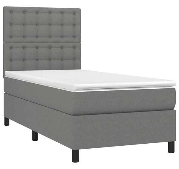 Box spring postel s matrací tmavě šedá 80 x 200 cm textil 3142050