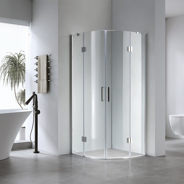 BPS-koupelny Čtvrtkruhový sprchový kout KZ92A 80x80 chrom/transparent - bez vaničky