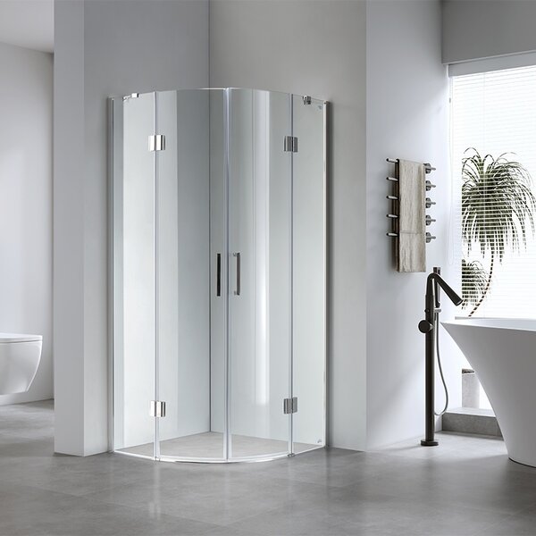 BPS-koupelny Čtvrtkruhový sprchový kout KZ92A 80x80 chrom/transparent - bez vaničky