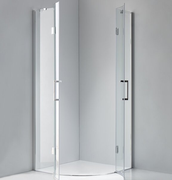 BPS-koupelny Čtvrtkruhový sprchový kout KZ92A 80x80 chrom/transparent - bez vaničky