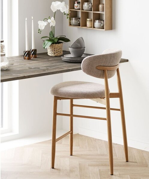 Béžová/v přírodní barvě čalouněná barová židle (výška sedáku 65 cm) Levanto – House Nordic