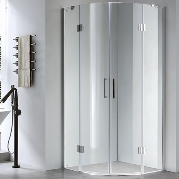 BPS-koupelny Čtvrtkruhový sprchový kout KZ92A 80x80 chrom/transparent - bez vaničky