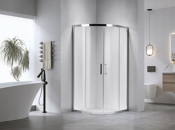BPS-koupelny Čtvrtkruhový sprchový kout KZ101B 90x90 chrom/transparent - bez vaničky