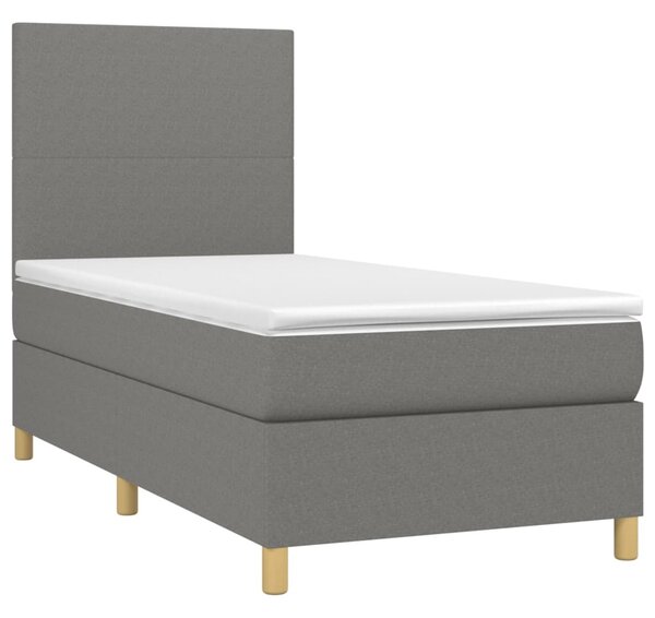 Box spring postel s matrací tmavě šedá 80 x 200 cm textil 3142130