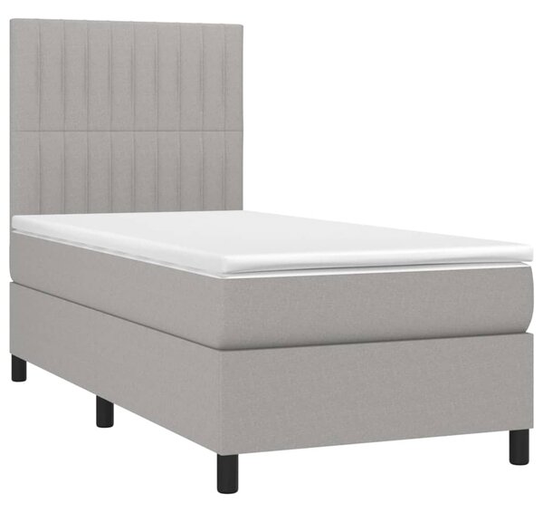 Box spring postel s matrací světle šedá 80 x 200 cm textil 3141889
