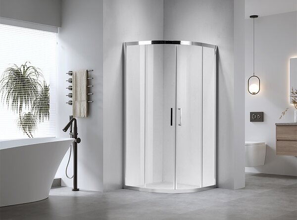 BPS-koupelny Čtvrtkruhový sprchový kout KZ101A 80x80 chrom/transparent - bez vaničky
