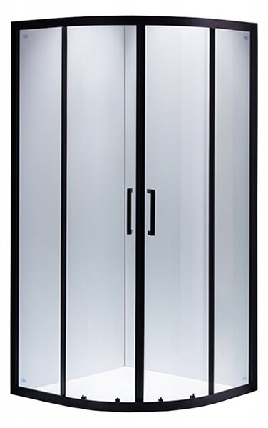 BPS-koupelny Čtvrtkruhový sprchový kout BS01A 80x80 černá/transparent - bez vaničky