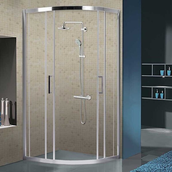 BPS-koupelny Čtvrtkruhový sprchový kout KZ101A 80x80 chrom/transparent - bez vaničky