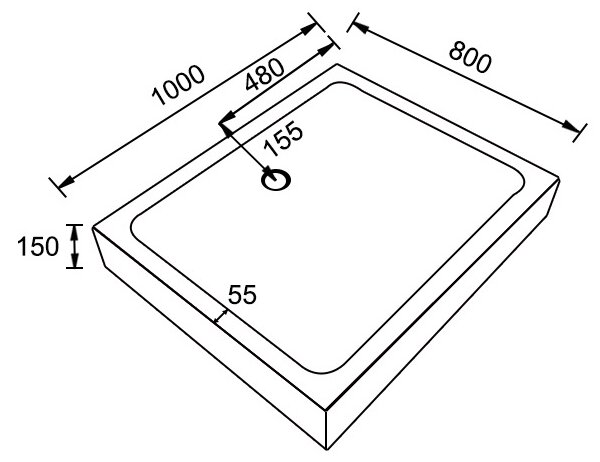 BPS-koupelny Obdélníkový sprchový kout KZ12B BL 100x80 černý/transparent + vanička SXL03C WH bílá
