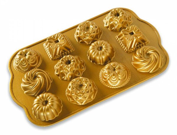 Nordic Ware Forma na 12 mini bábovek zlatá 85677