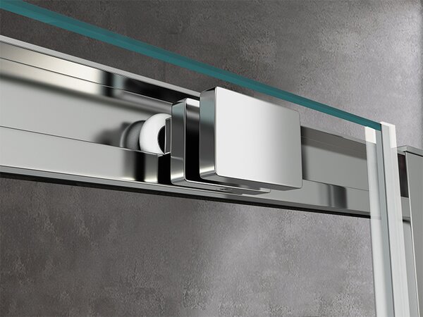 BPS-koupelny Obdélníkový sprchový kout KZ103A 100x80 chrom/transparent + vanička SXL03C BL černá