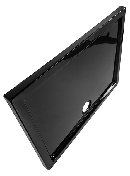 BPS-koupelny Posuvné sprchové dveře SH03D 120 chrom/transparent pro instalaci do niky + vanička ST06C 120x10 černá