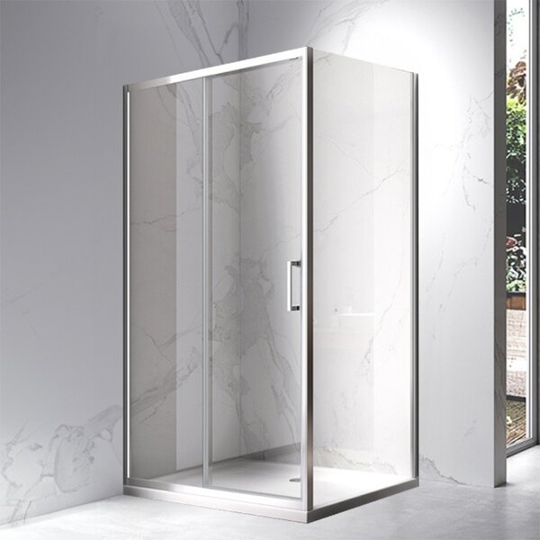BPS-koupelny Obdélníkový sprchový kout KZ103A 100x80 chrom/transparent + vanička ST03A BL černá