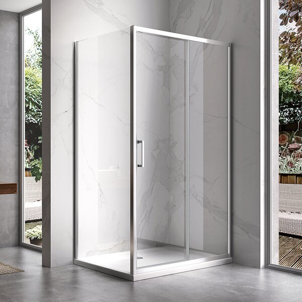 BPS-koupelny Obdélníkový sprchový kout KZ103B 110x80 chrom/transparent + vanička ST03A WH bílá