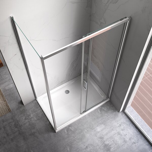 BPS-koupelny Obdélníkový sprchový kout KZ103B 110x80 chrom/transparent + vanička ST03A WH bílá