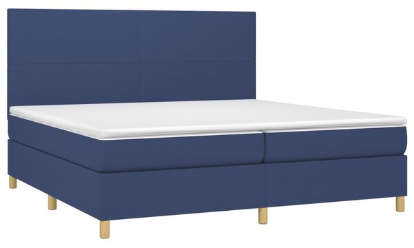 Box spring postel s matrací modrá 200x200 cm textil 3142207
