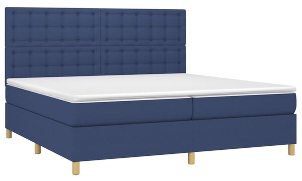 Box spring postel s matrací modrá 200x200 cm textil 3142687