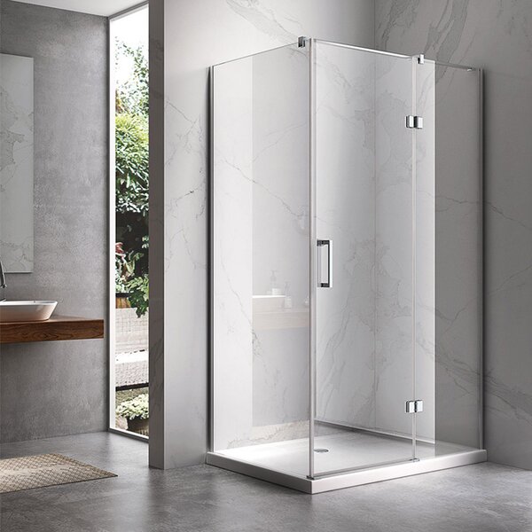 BPS-koupelny Obdélníkový sprchový kout KZ03D 120x100 chrom/transparent + vanička ST06C BL černá