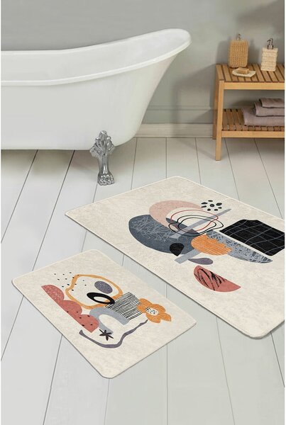 Béžové sametové koupelnové předložky v sadě 2 ks 60x100 cm – Mila Home
