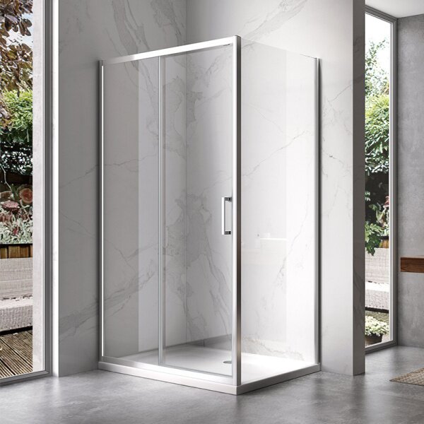 BPS-koupelny Obdélníkový sprchový kout KZ103B 110x80 chrom/transparent + vanička ST03A WH bílá