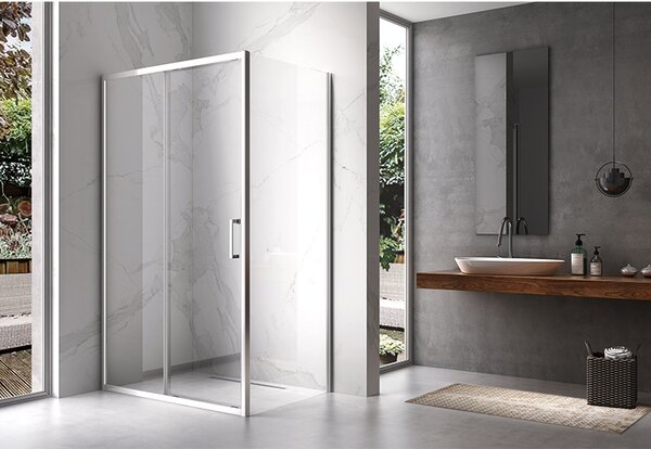 BPS-koupelny Obdélníkový sprchový kout KZ103B 110x80 chrom/transparent + vanička ST03A WH bílá