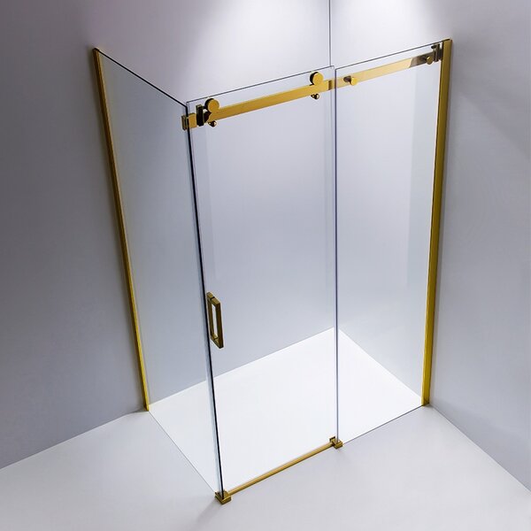 BPS-koupelny Obdélníkový sprchový kout KZ203B GL 110x80 zlatý/transparent - bez vaničky