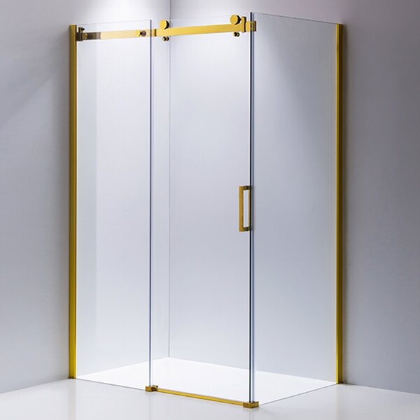 BPS-koupelny Obdélníkový sprchový kout KZ203B GL 110x80 zlatý/transparent - bez vaničky