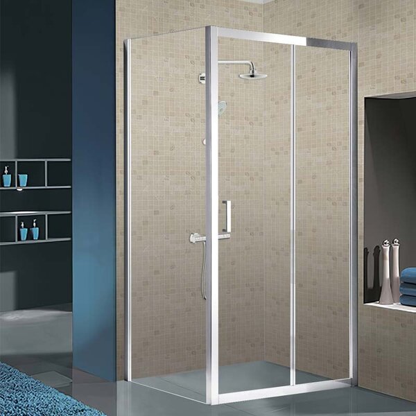 BPS-koupelny Obdélníkový sprchový kout KZ103B 110x80 chrom/transparent + vanička ST03A WH bílá