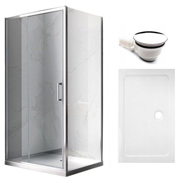 BPS-koupelny Obdélníkový sprchový kout KZ103B 110x80 chrom/transparent + vanička ST03A WH bílá