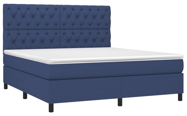 Box spring postel s matrací modrá 160x200 cm textil 3142031