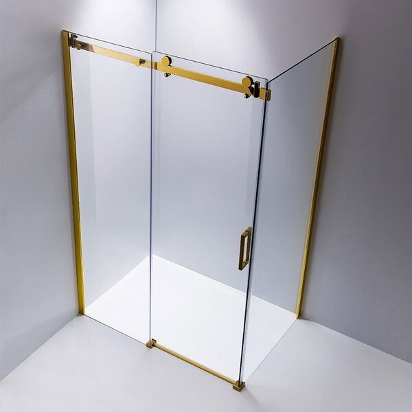 BPS-koupelny Obdélníkový sprchový kout KZ203B GL 110x80 zlatý/transparent - bez vaničky