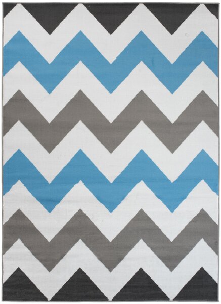 Chemex Kusový koberec Maya - vlnky 3 - šedý/modrý Rozměr koberce: 80x150 cm