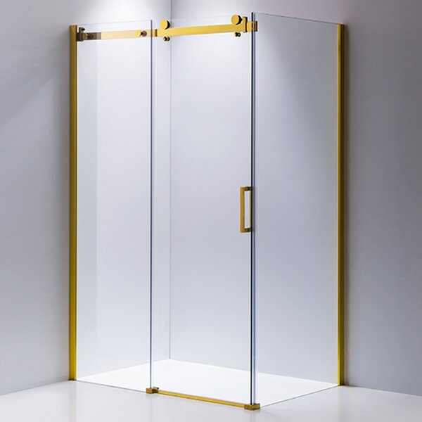 BPS-koupelny Obdélníkový sprchový kout KZ203A GL 100x80 zlatá/transparent - bez vaničky