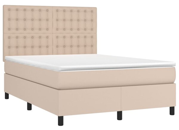 Box spring postel s matrací cappuccino 140x200 cm umělá kůže 3142850