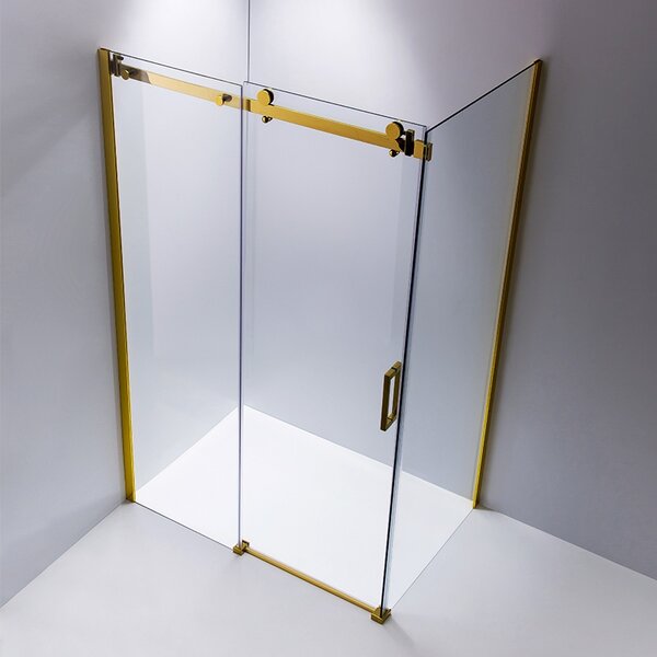 BPS-koupelny Obdélníkový sprchový kout KZ203A GL 100x80 zlatá/transparent - bez vaničky