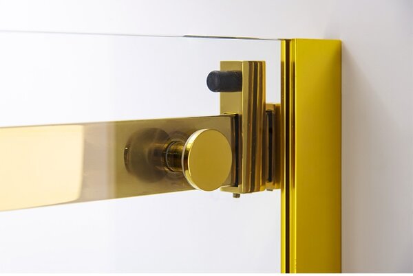 BPS-koupelny Obdélníkový sprchový kout KZ203A GL 100x80 zlatá/transparent - bez vaničky