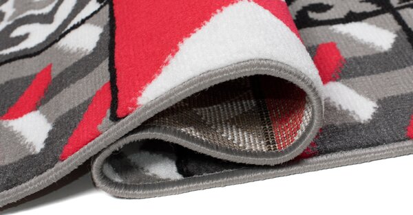 Makro Abra Kusový koberec moderní MAYA Z906E Patchwork šedý červený Rozměr: 180x250 cm