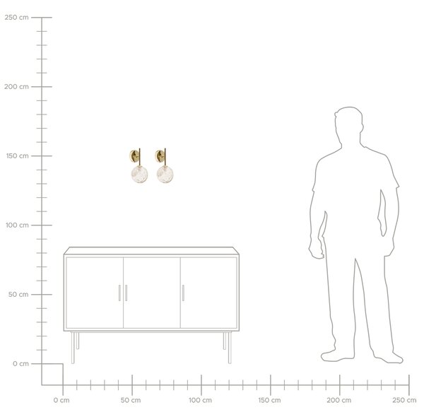Sada 2 nástěnných lamp ANADYR Sklo Béžová