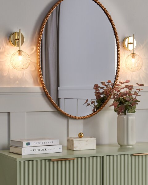 Sada 2 nástěnných lamp ANADYR Sklo Béžová