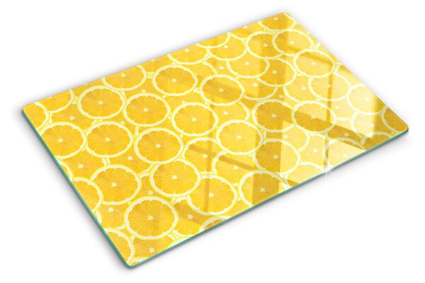 Skleněná krájecí deska Plátky citronu na žlutém pozadí ddk-nr-wm-00007172