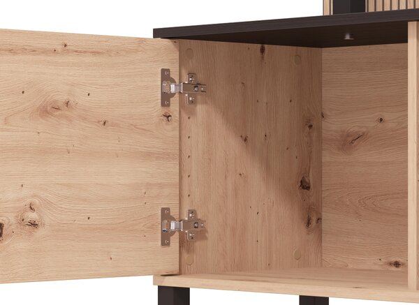 OBÝVACÍ STĚNA černá, dub artisan Hom`in - Kompletní obývací stěny