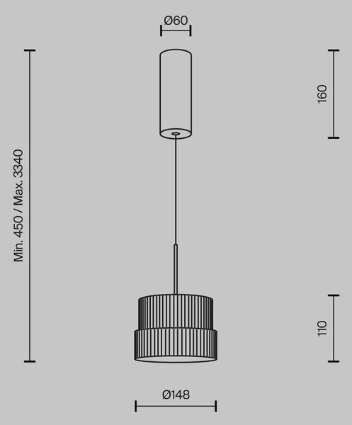 Závěsné svítidlo Scala 3000K 12W MOD496PL-L12WK - MAYTONI