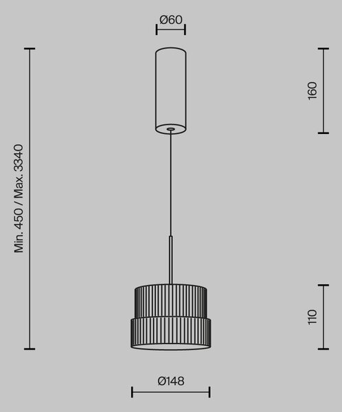 Závěsné svítidlo Scala 3000K 12W MOD496PL-L12BZK - MAYTONI