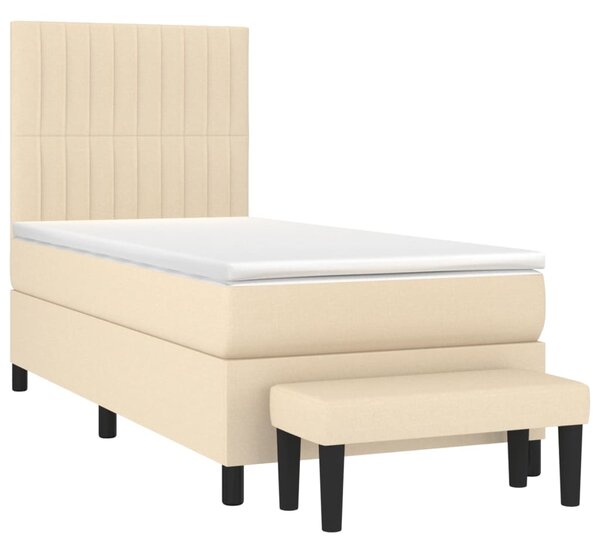 Box spring postel s matrací krémová 100 x 200 cm textil 3136738